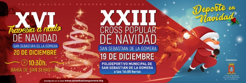 XXIII CROSS POPULAR DE NAVIDAD - XVI TRAVESÍA A NADO DE NAVIDAD SAN SEBASTIÁN DE LA GOMERA   - Inscríbete