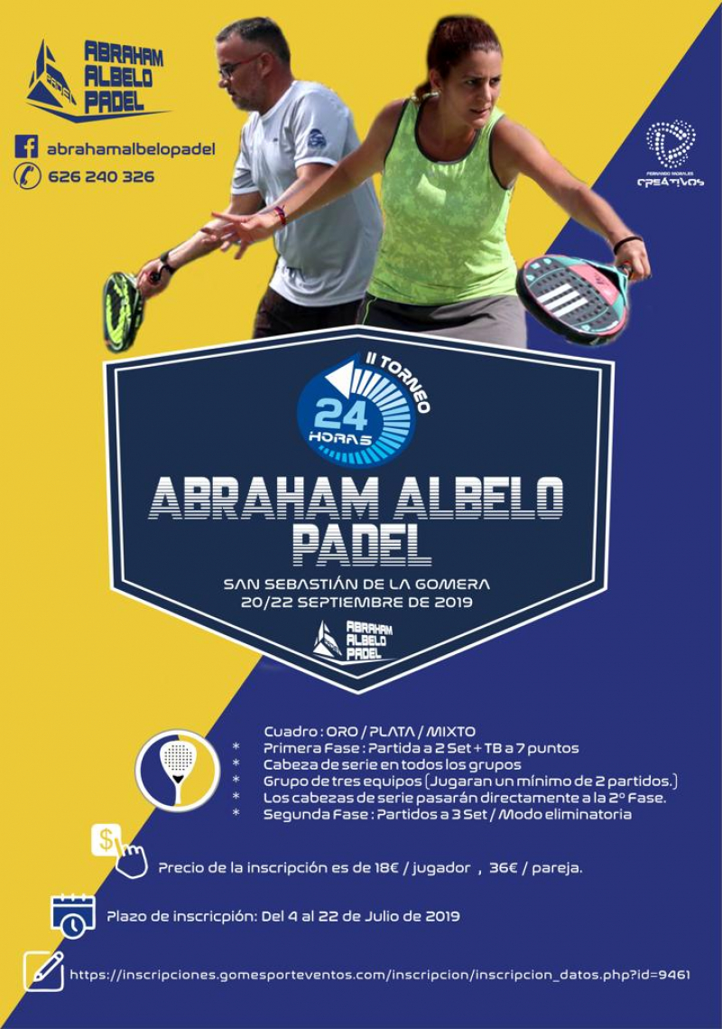II TORNEO 24 HORAS PADEL ABRAHAM ALBELO PADEL - Zur Anmeldung